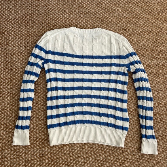 J Crew striped cable knit sweater - Picture 5 of 6